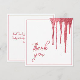 Elegant Ro Guld Glitter, droppsvett 16 födelsedag Tack Kort