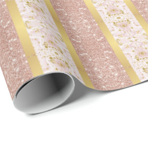 Elegant ro guld, glitter har förstört julen presentpapper