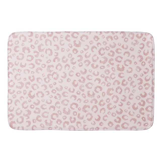 Elegant Ro Guld Glitter Leopard Mönster Badrumsmatta (Framsidan)