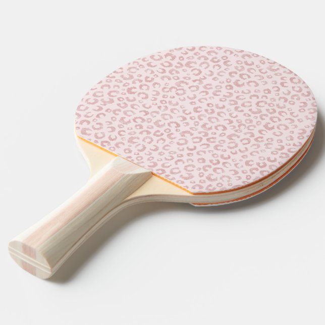 Elegant Ro Guld Glitter Leopard Mönster Pingisracket (Frontvinkel)
