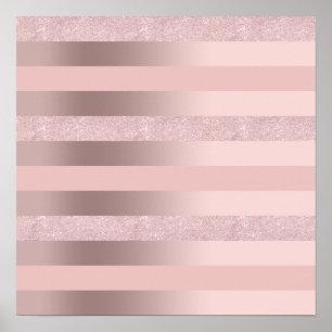 Elegant ro guld glitter och rosa rand poster