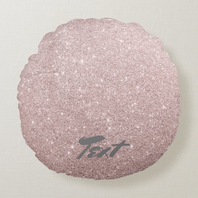 elegant ro guld glitter rund kudde (Framsidan)