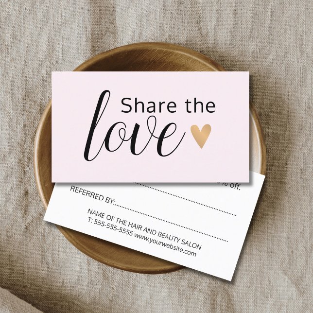 Elegant Ro Guld Heart Beauty Salon Referral (Skapare uppladdad)