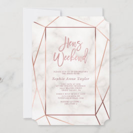 Elegant Ro Guld Hens Helg Bachelorette Party Inbjudningar