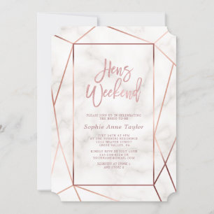Elegant Ro Guld Hens Helg Bachelorette Party Inbjudningar