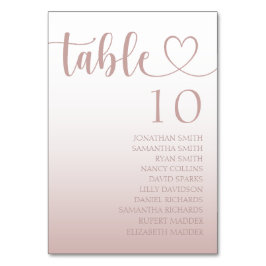Elegant Ro Guld Hjärtövertoning Bröllop Bordsnummer
