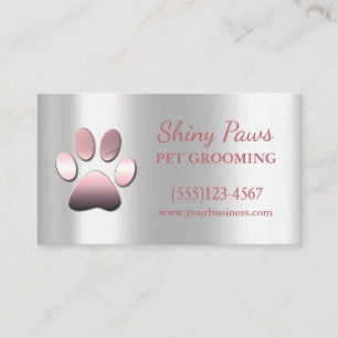 Elegant Ro Guld Hund Tass Pet Grooming Service Visitkort
