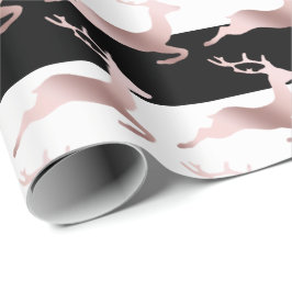 Elegant Ro Guld, julrenar i mönster Presentpapper