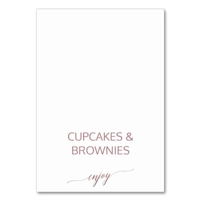 Elegant Ro Guld Kalligrafi Buffet Food Labels Bordsnummer (Framsidan)