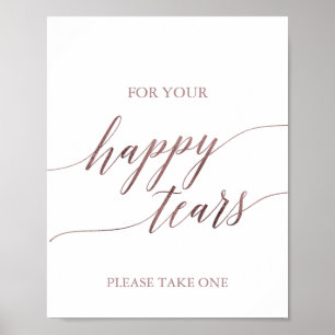 Elegant Ro Guld Kalligraphy Lycklig Tårar Tissue Poster