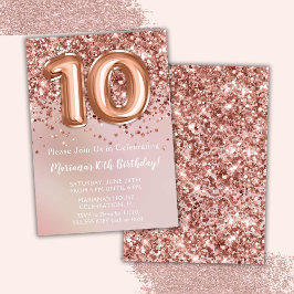 Elegant Ro Guld Kids Girl 10:e Födelsedagsfesten Inbjudningar