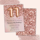 Elegant Ro Guld Kids Girl 11:e Födelsedagsfesten i Inbjudningar<br><div class="desc">Elegant ro guld 11:e födelsedagsfest inbjudan för en 11-årig flicka med skript i elegant med svarttypsteckensnitt och fotnotsballonger i roligt.</div>