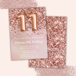 Elegant Ro Guld Kids Girl 11:e Födelsedagsfesten Inbjudningar<br><div class="desc">Elegant guld 11:e födelsedagsfest inbjudan för en 11-årig flicka med skrivmanschetter och ballonger för roligt av elegant.</div>