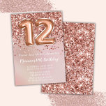 Elegant Ro Guld Kids Girl 12:e Födelsedagsfest Inbjudningar<br><div class="desc">Elegant ro 12:e födelsedagsfest inbjudan för en 12-årig flicka med skrivmanschetter och ballonger för roligt av elegant.</div>