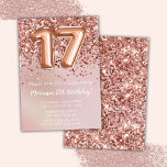 Elegant Ro Guld Kids Girl 17:e Födelsedagsfesten Inbjudningar<br><div class="desc">Elegant ro guld 17:e födelsedagsfest inbjudan för en 17-årig flicka med skrivmanus och ballonger för roligt av elegant.</div>
