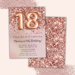 Elegant Ro Guld Kids Girl 18:e Födelsedagsfesten i Inbjudningar<br><div class="desc">Elegant ro guld 18:e födelsedagsfest inbjudan för en 18-årig flicka med skript i elegant med svarttypsteckensnitt och fotnotsballonger i roligt.</div>