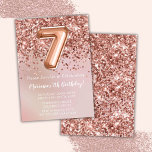 Elegant Ro Guld Kids Girl 7:e Födelsedagsfest Inbjudningar<br><div class="desc">Elegant ro 7:e födelsedagsfest inbjudan för en 7-årig flicka med skrivmanus och roligt-fotballonger för elegant.</div>