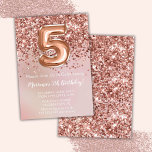 Elegant Ro Guld Kids Girl Femte Födelsedagsfesten Inbjudningar<br><div class="desc">Elegant ro guld 5:e födelsedagsfest inbjudan för en 5-årig flicka med skrivmanus och ballonger för roligt av elegant.</div>