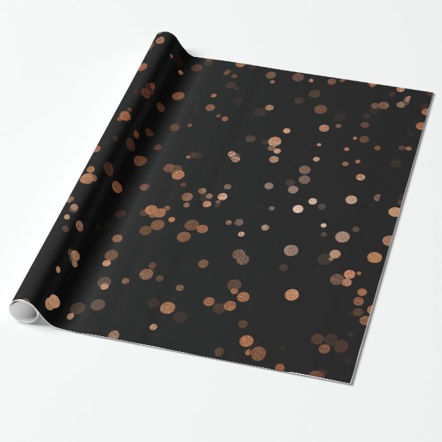 Elegant ro guld konetti polka punkt mönster presentpapper (Utrullad)