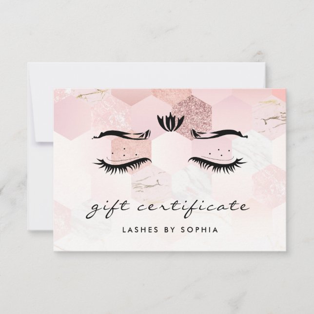 Elegant Ro Guld Lash Gift Certificate (Framsida)