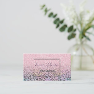 Elegant Ro Guld-leopard för Glitter Visitkort
