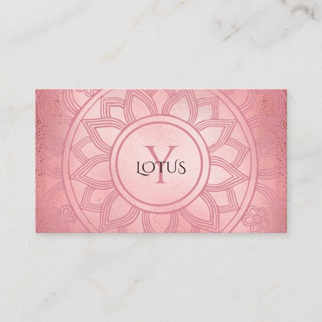 Elegant Ro Guld Lotus Mandala Yoga Visitkort (Framsida)