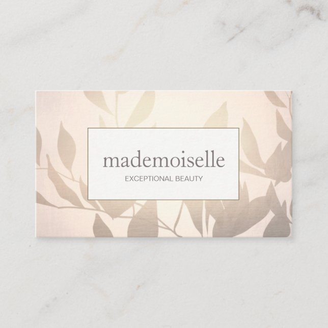 Elegant Ro Guld Lövs Esthetian Beauty Visitkort (Framsida)