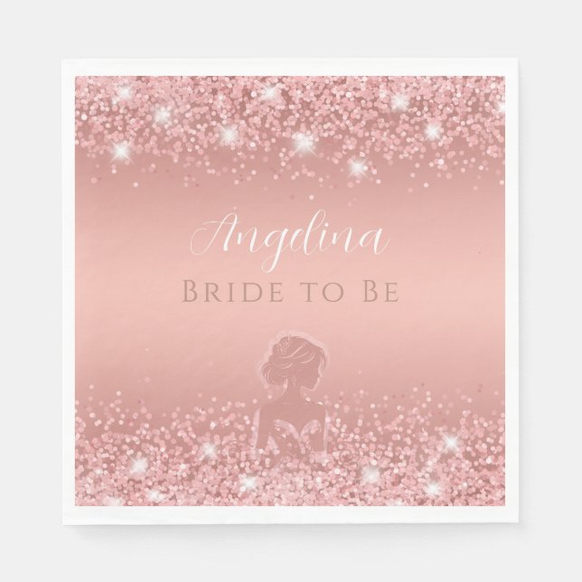 Elegant Ro Guld Luxe Shimmer Möhippa Pappersservett (Framsidan)