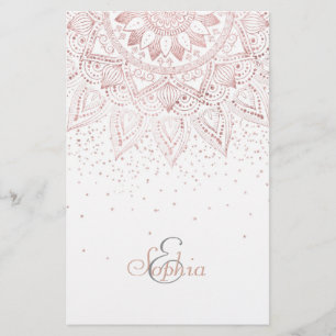 Elegant ro guld mandala conetti design brevpapper