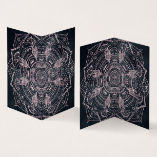 Elegant Ro Guld Mandala Grått Nebula Design Visitkort