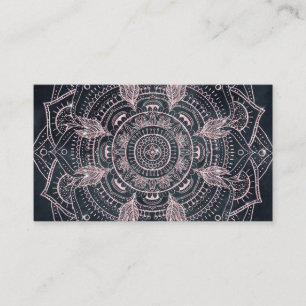 Elegant Ro Guld Mandala Grått Nebula Design Visitkort