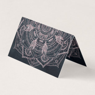 Elegant Ro Guld Mandala Grått Nebula Design Visitkort