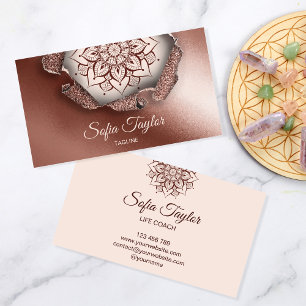 elegant ro guld mandala med glitter sliten pappert visitkort