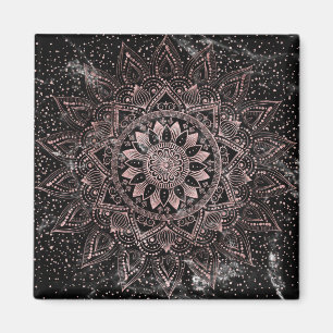 Elegant ro guld mandala punkter och marmor konst. magnet