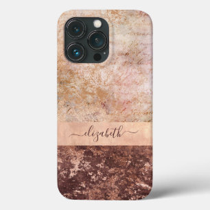Elegant Ro Guld marble Agate-skript Fodral-Mate iP