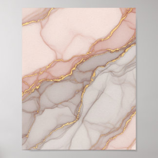 Elegant Ro Guld Marble - Luxury Wall Art Poster