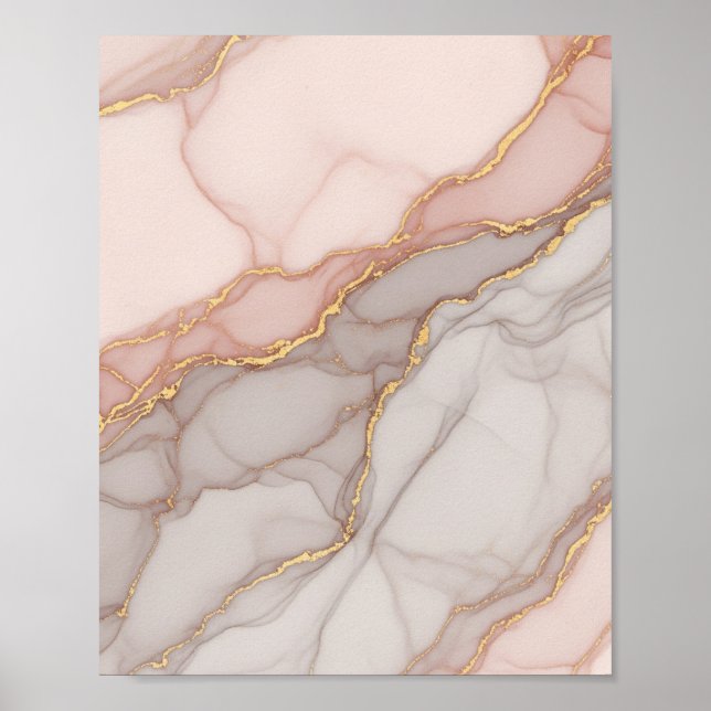 Elegant Ro Guld Marble - Luxury Wall Art Poster (Framsidan)