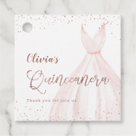 Elegant ro guld med klänning quinceañera f gåvor etiketter