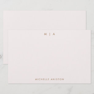 Elegant Ro Guld Modern Monogram Classic Anpassning Brevpapper