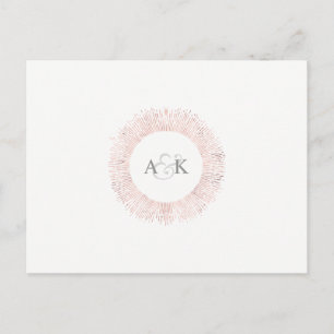 Elegant ro guld monogram spara vykort för datum