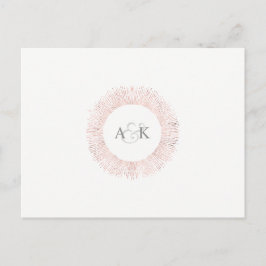 Elegant ro guld monogram spara vykort för datum