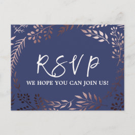 Elegant Ro Guld & Navy Menu Choy OSA Postcard Inbjudan Vykort