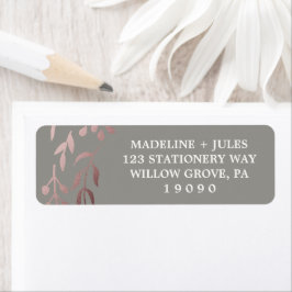 Elegant Ro Guld och Grått | Ledig Ram Bröllop Returadress Etikett