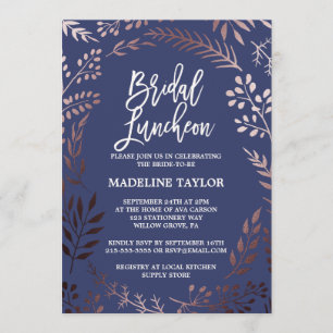 Elegant Ro Guld och marinens Möhippa Luncheon Inbjudningar