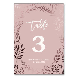 Elegant Ro Guld och Rosa Bröllop Bordsnummer