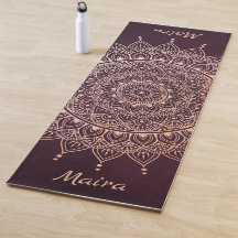 Elegant Ro Guld om Burgundy Blommigt Henna Mandala