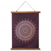 Elegant Ro Guld om Burgundy Blommigt Henna Mandala