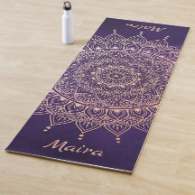 Elegant Ro Guld om Lila Blommigt Henna Mandala