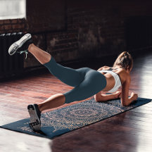 Elegant Ro Guld om Teal Blommigt Henna Mandala