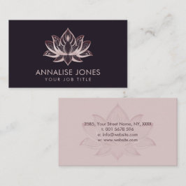 Elegant Ro Guld Pearl Lotus Flower Visitkort